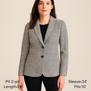 Ann Taylor Tweed Blazer size 10 black white tweed